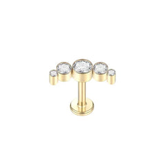 1Pc G23 Titanium Ear Tragus Earring Stud Internally Threaded CZ Crystal Labret Ring Cartilage Helix Piercing Body Jewelry 16G